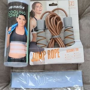 NWT Jump Rope , Cool Towel, Resistance Band